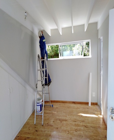 Pine flooring and painting